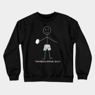 Funny Mens Tambourine Design Crewneck Sweatshirt